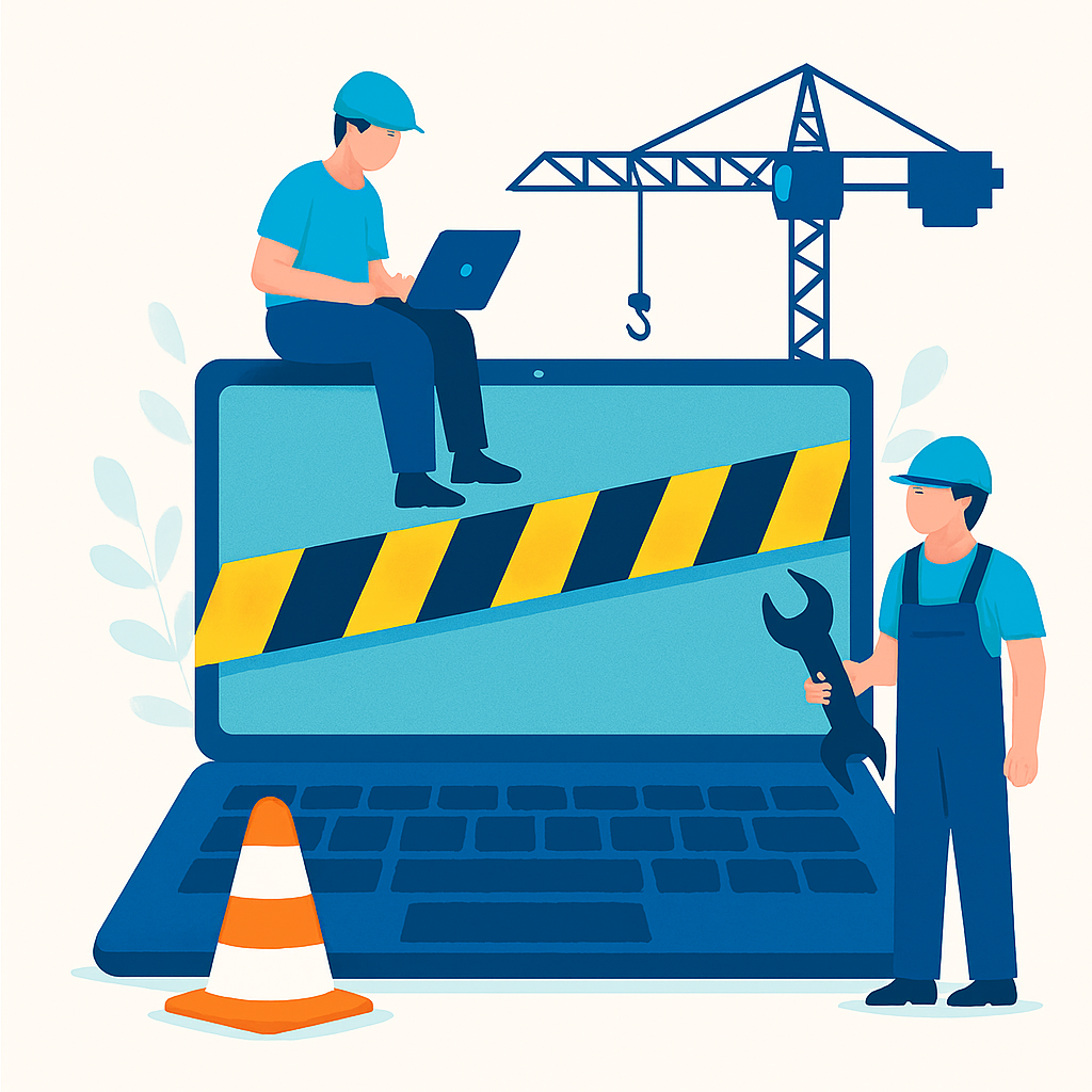 Ilustración: sitio web en construcción
